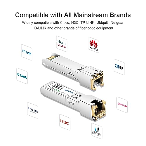 QSFPTEK 10Gbe SFP to RJ45 Copper Module, 10GBASE-T SFP+ Transceiver, mini gbic Compatible for Cisco SFP-10G-T-S, Meraki MA-SFP-10G-T, MikroTik CRS310/CRS309-1G-8S+in, Unifi, Netgear, QNAP, Cat6a/ Cat7,30m - Image 4