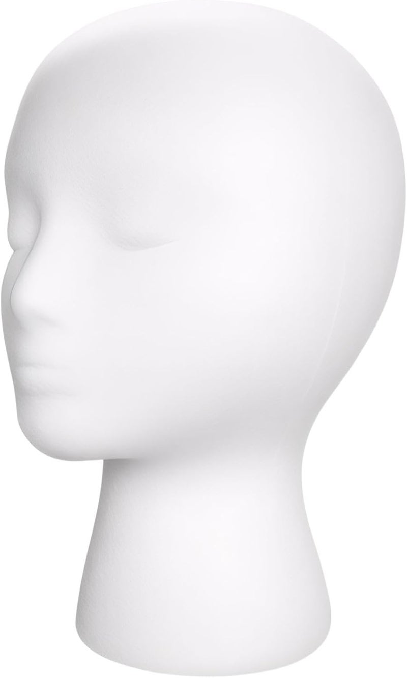 Foam Mannequin Head for Wigs Hats and Eyewear Display Professional Grade Styrofoam Stand with Realistic Proportions - Image 1