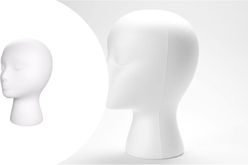 Foam Mannequin Head for Wigs Hats and Eyewear Display Professional Grade Styrofoam Stand with Realistic Proportions - Image 5
