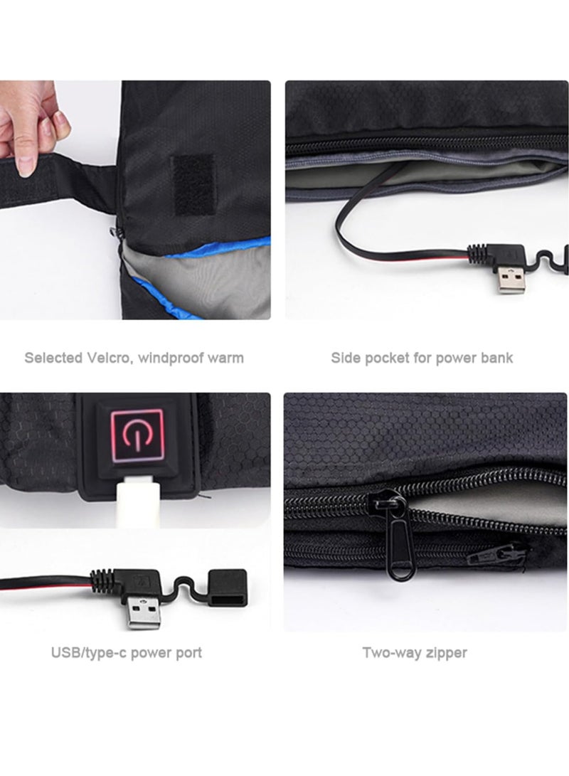 Double Sleeping Bag for Adults, 3 Season Queen Size USB Heated Sleeping Bag for Cold Weather u0026 Warm 2 Person Electric Sleeping Bag for Camping Hiking Backpacking  - Image 5