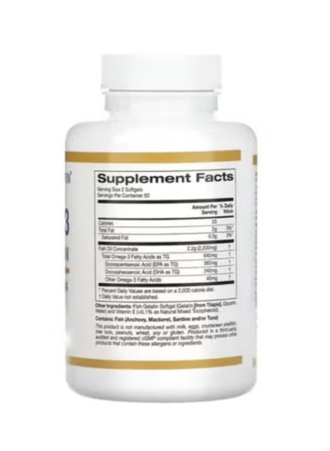 Nutrition Nutrition  Premium Omega-3 Fish Oil Concentrate with EPA and DHA to Improve Lipid Profile and Support Immunity - Gluten-Free, Non-GMO - 100 Fish Gelatin Softgels (Packaging May Vary)*2 Bottles  - Image 3
