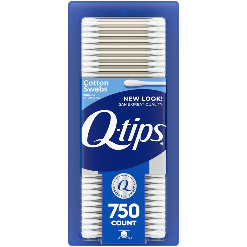Q-tips Cotton Swabs For Hygiene and Beauty Care Original Cotton Swab Made With 100% Cotton 750 Count - Image 1