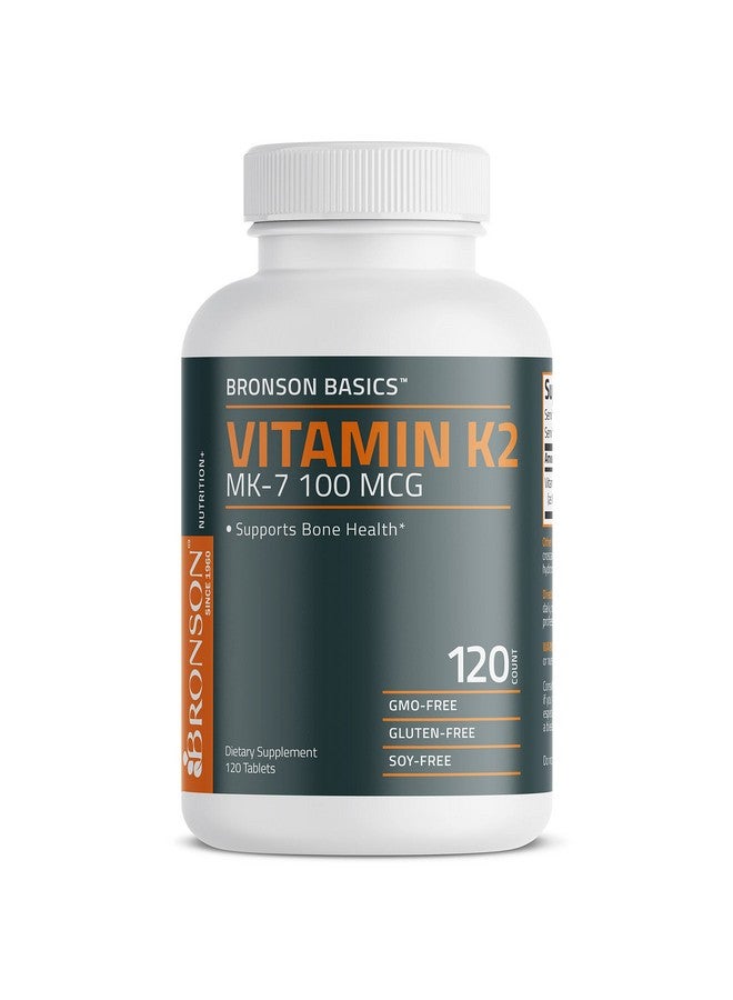 Bronson فيتامين K2 Mk7 100 ميكروغرام K2 كـ Mk7 ميناكوينون دعم العظام 1 سنة إمداد غير معدل وراثيًا 120 قرص - Image 5