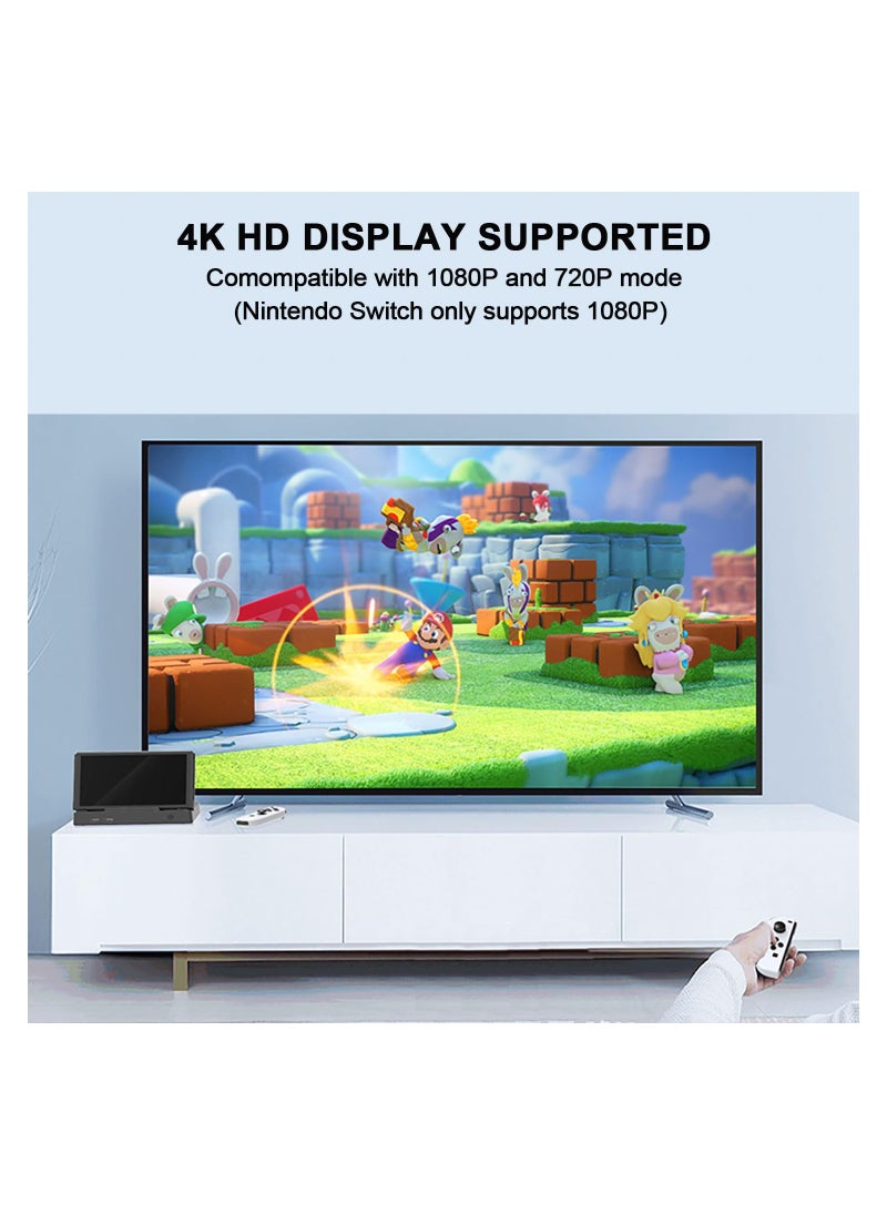 KASTWAVE - TV Dock Station for Nintendo Switch/Switch OLED, Portable Charging Dock Station Base with 4K HDMI Adapter/Type C Port/USB Port, USB C Chargeing Ports Replacement for Official Nintendo Switch - Image 1