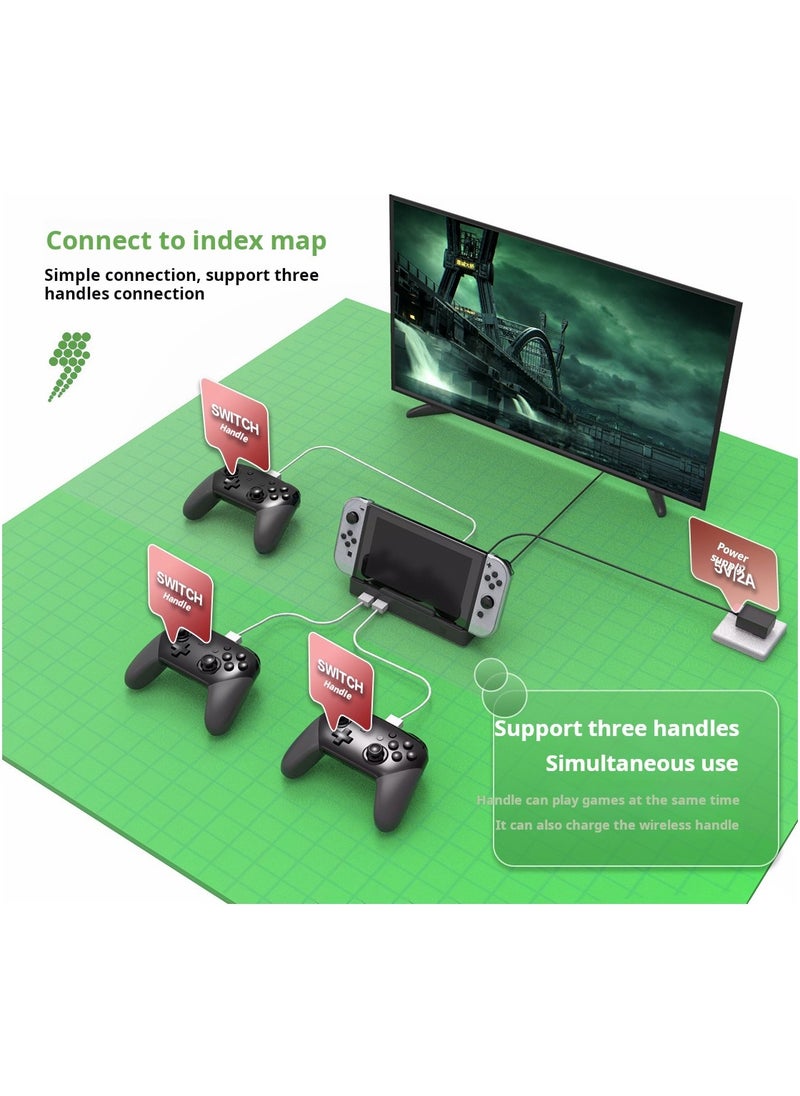 KASTWAVE - TV Dock Station for Nintendo Switch/Switch OLED, Portable Charging Dock Station Base with 4K HDMI Adapter/Type C Port/USB Port, USB C Chargeing Ports Replacement for Official Nintendo Switch - Image 1