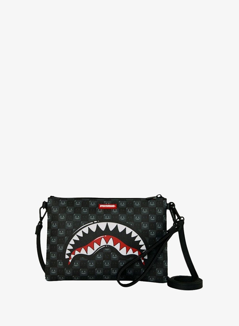 SPRAYGROUND SHARKS IN PARIS BUBBLY BLACK CHECK POUCHETTE - Image 1
