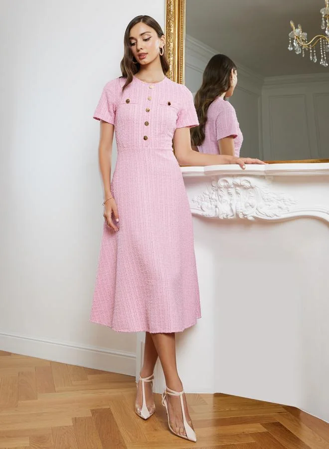 ستايلي Women Tweed Look Midi Dress