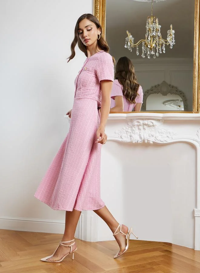 ستايلي Women Tweed Look Midi Dress