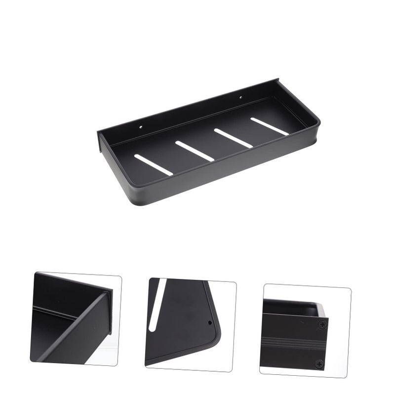 Elegant Wall Mounted Bathroom Storage Rack Holder Strong Load Black - Image 3