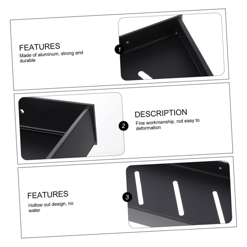 Elegant Wall Mounted Bathroom Storage Rack Holder Strong Load Black - Image 5