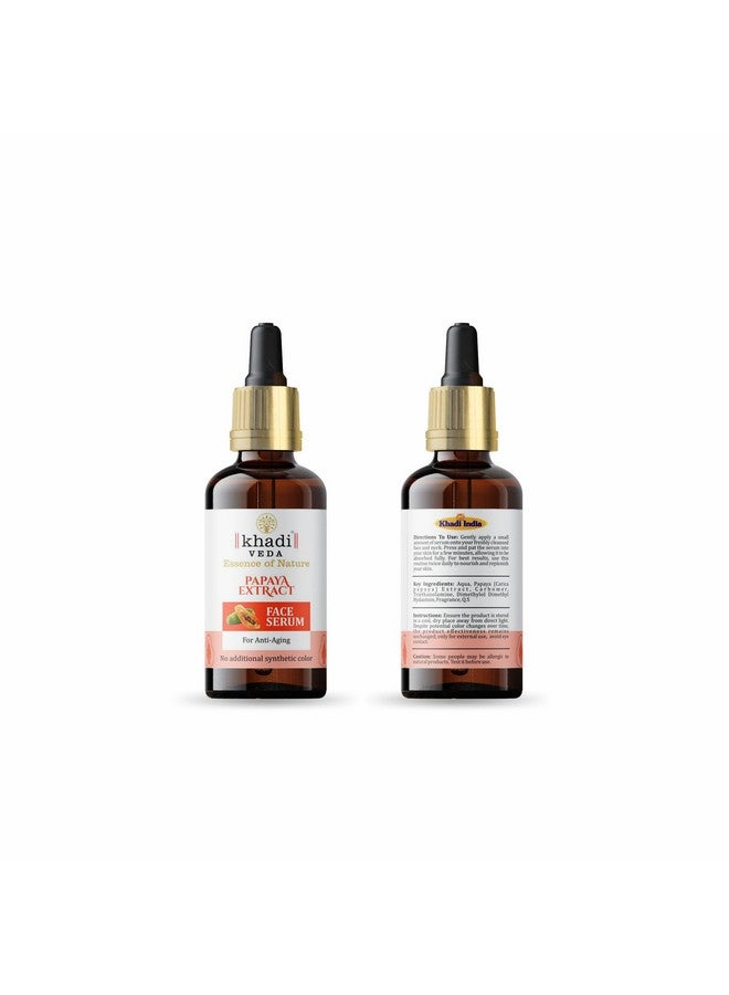khadi veda Antiaging Face Serum 50Ml With Papaya Extract Helps In Improve Skin Texture Suitable For Unisex - Image 2