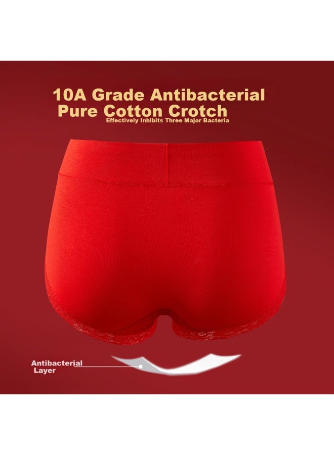 LANG SHA Langsha Women's Cotton Underwear 10a Antibacterial Crotch Comfortable High Elastic Breathable Mid-waist Plus Size Girls' Briefs 4-pack - Image 5