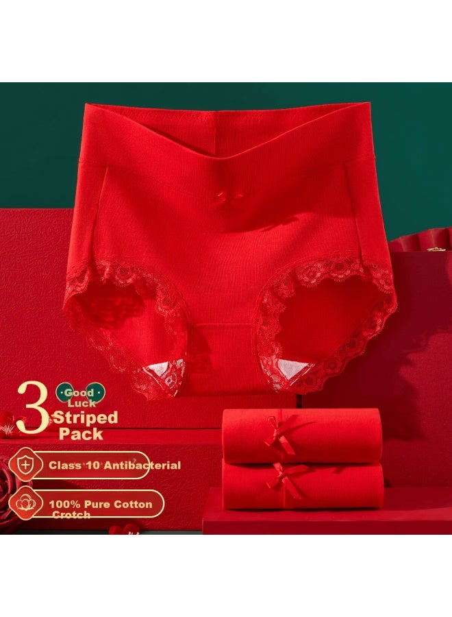 LANG SHA Langsha Women's Cotton Underwear 10a Antibacterial Crotch Comfortable High Elastic Breathable Mid-waist Plus Size Girls' Briefs 4-pack - Image 2