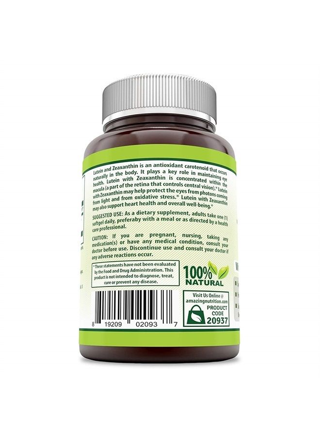 Herbal Secrets Lutein with Zeaxanthin Softgels (Non-GMO) - Supports Heart Health and Well Being* Support Visual Function* Promotes Macular Health* (40mg, 60 Count) - Image 1