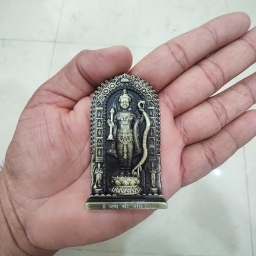 Craftam Lord Ram Zinc Idol | Ram Darbar Murti for Car Dashboard & Home Temple | Shri Ram Statue for Pooja Room & Gift Purpose (2.7 Inch, Antique Finish) - Image 4