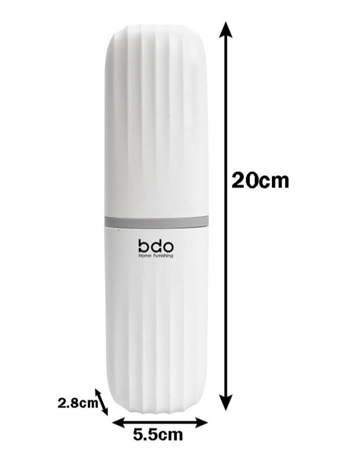 bdo 3Pcs Travel Toothbrush Cup Case, Portable Toothbrush Holder Case for Traveling, Camping, Business Trip and School, Plastic Toothbrushes Toothpaste Set,White,Pink,Cyan - Image 2