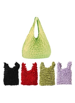 KASTWAVE 4 Pcs Magic Stretch Bag Pleated Bag, Portable Reusable Large Capacity Retractable Eco Shopping Bags Fruit Vege Grocery Bag  - Image 1