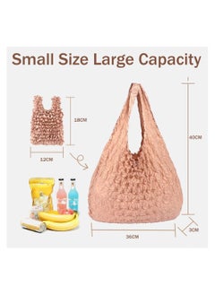 KASTWAVE 4 Pcs Magic Stretch Bag Pleated Bag, Portable Reusable Large Capacity Retractable Eco Shopping Bags Fruit Vege Grocery Bag  - Image 5