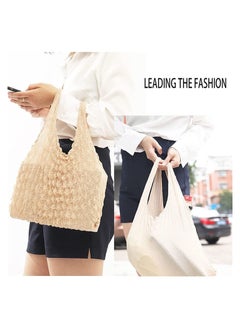KASTWAVE 4 Pcs Magic Stretch Bag Pleated Bag, Portable Reusable Large Capacity Retractable Eco Shopping Bags Fruit Vege Grocery Bag  - Image 4