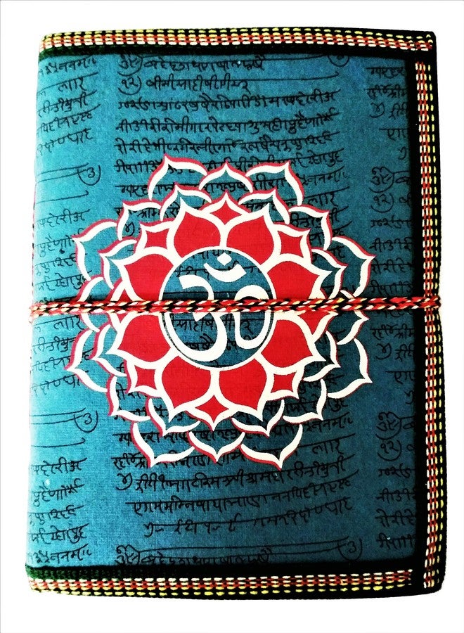 Purpledip Handmade Paper Journal 'Om Mandala': Vintage Diary Notebook With Thread Closure 6 * 8 inch 48 unruled sheets (11490) - Image 1