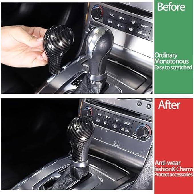 غطاء مقبض ناقل الحركة متوافق مع نيسان باترول 2013 2014 2015 2016 2017 2018 / إنفينيتي G37 G35 G25 Q40 FX35 FX37 FX50 QX70 QX56 EX35 EX37 EX25 QX50 ، اكسسوارات نيسان باترول - Image 3