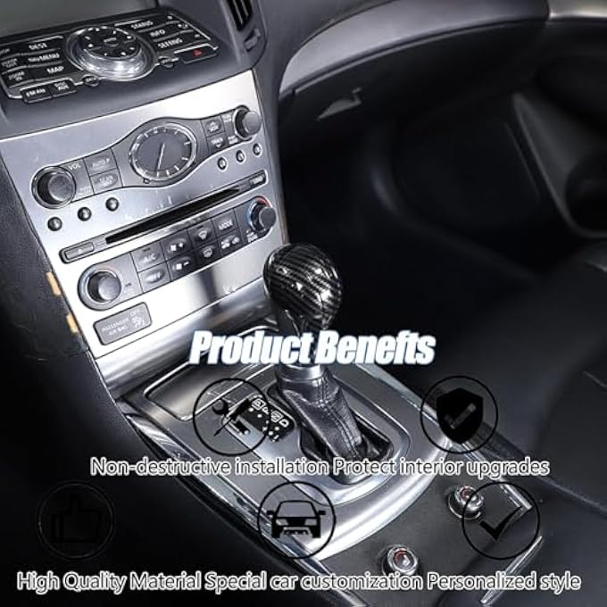 غطاء مقبض ناقل الحركة متوافق مع نيسان باترول 2013 2014 2015 2016 2017 2018 / إنفينيتي G37 G35 G25 Q40 FX35 FX37 FX50 QX70 QX56 EX35 EX37 EX25 QX50 ، اكسسوارات نيسان باترول - Image 5