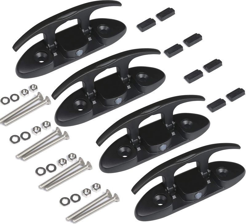 MX 4-1/2" Boat Folding Cleat Marine Dock Cleats Flip Up Boat Cleats Stainless Steel with Fastener Pack of 4 - Image 3