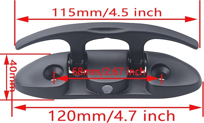 MX 4-1/2" Boat Folding Cleat Marine Dock Cleats Flip Up Boat Cleats Stainless Steel with Fastener Pack of 4 - Image 2