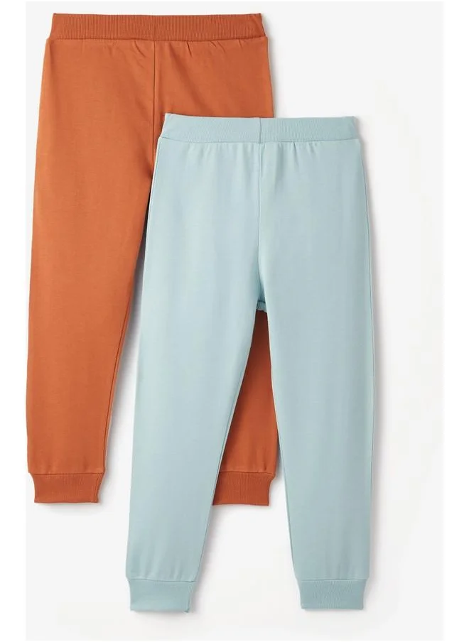 جون June Baby Boy 2-Pack Sweatpant Cinnamon - Light Blue