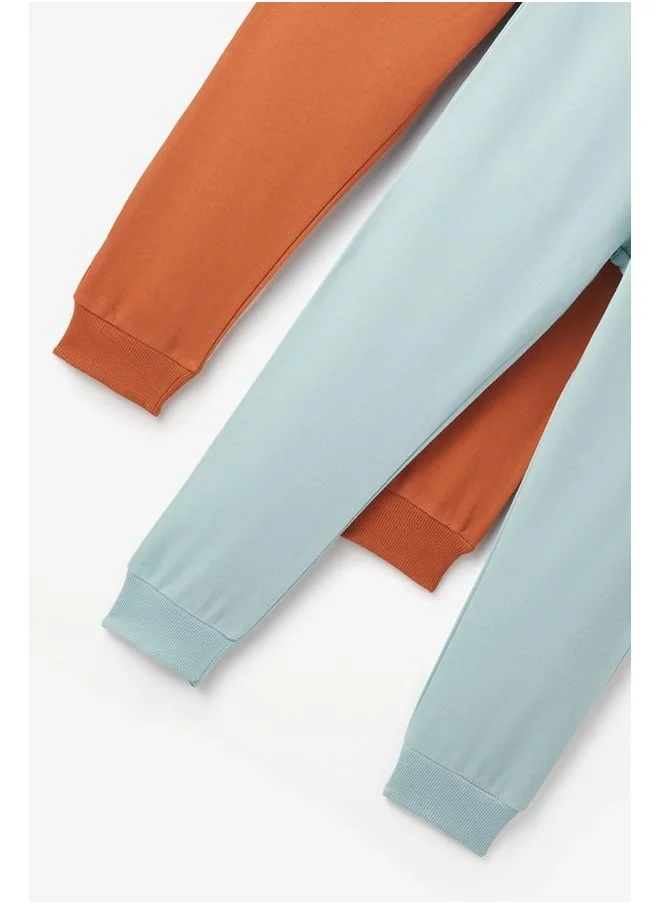 JUNE June Baby Boy 2-Pack Sweatpant Cinnamon - Light Blue