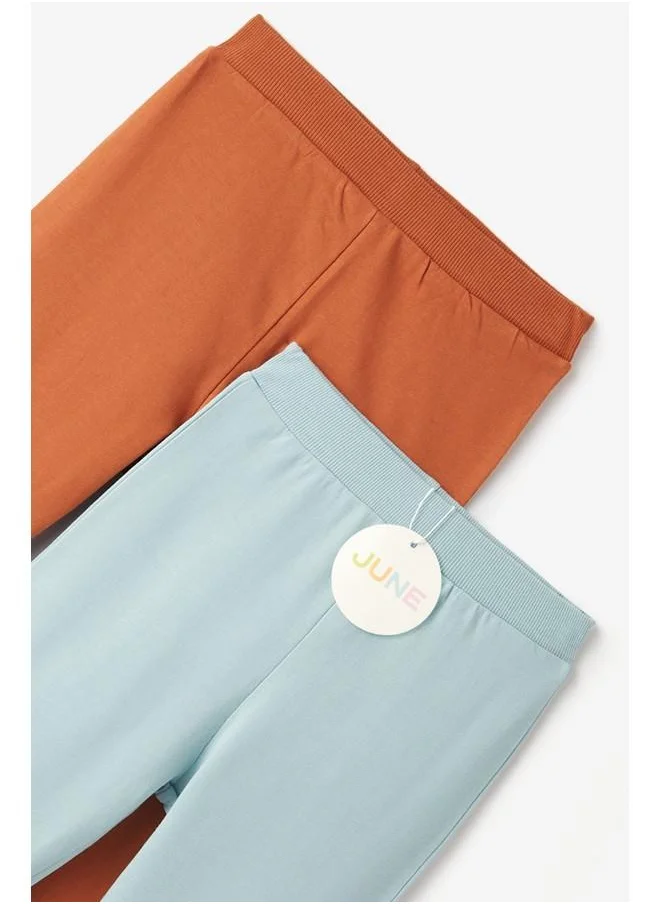 JUNE June Baby Boy 2-Pack Sweatpant Cinnamon - Light Blue