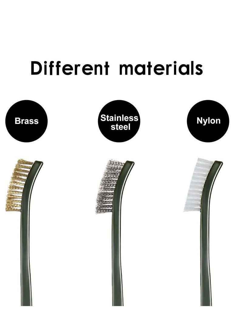 SYOSI Mini Wire Brush Set, Rust Paint Metal Cleaner, Cleaning Welding Slag and Rust, Handy Steel/Nylon/Brass Brush Set Suitable for Cleaning Paint/Rust/Dirt - Image 3