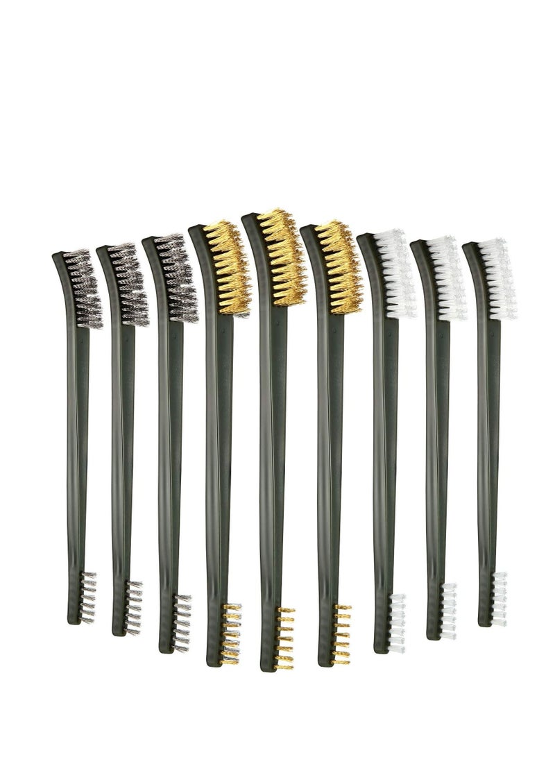 SYOSI Mini Wire Brush Set, Rust Paint Metal Cleaner, Cleaning Welding Slag and Rust, Handy Steel/Nylon/Brass Brush Set Suitable for Cleaning Paint/Rust/Dirt - Image 1