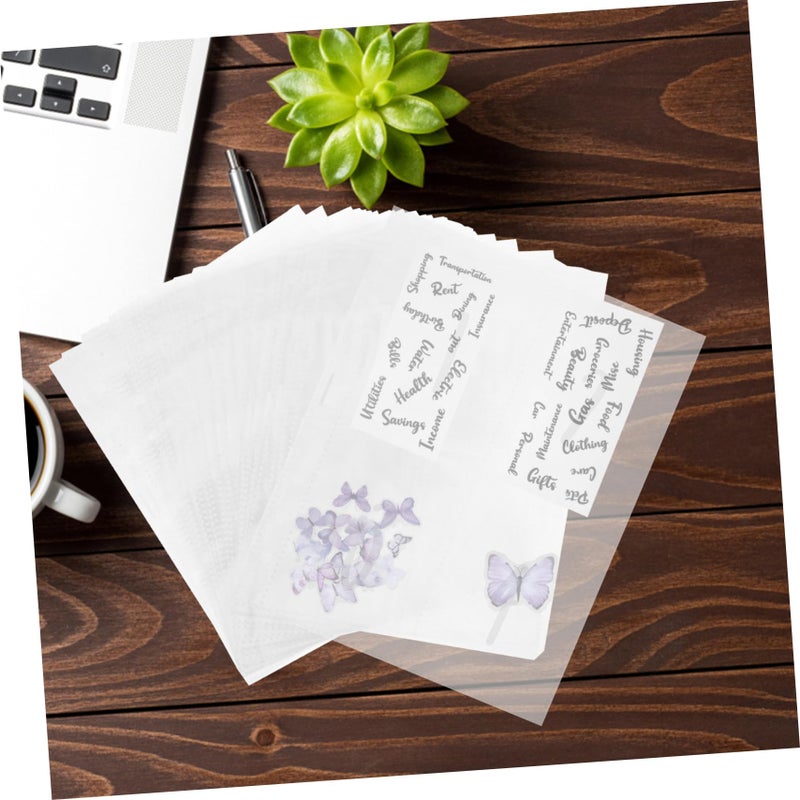White Budget Binder Inserts 25 Sheets Envelopes Pockets Organizer Planner Folder Wallet Portable - Image 5