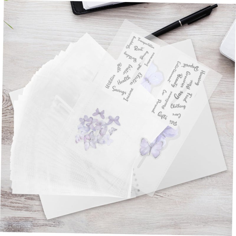 White Budget Binder Inserts 25 Sheets Envelopes Pockets Organizer Planner Folder Wallet Portable - Image 4