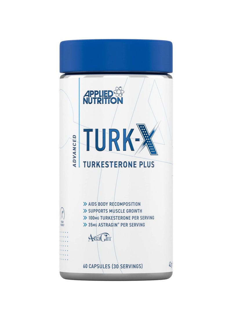 Applied Nutrition Turk-X Turkesterone Plus - Advanced Turkesterone 1000mg per Serving, Muscle Building & Recovery Supplement, Male Strength Enhancer (30 Servings - 60 Capsules)  - Image 1
