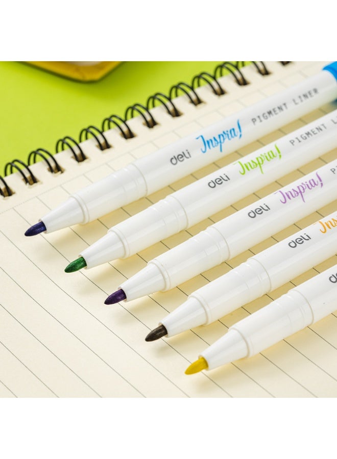 Deli EU302 Dual Tip Pigment Liner Drawing Pen 12-Piece - Image 3