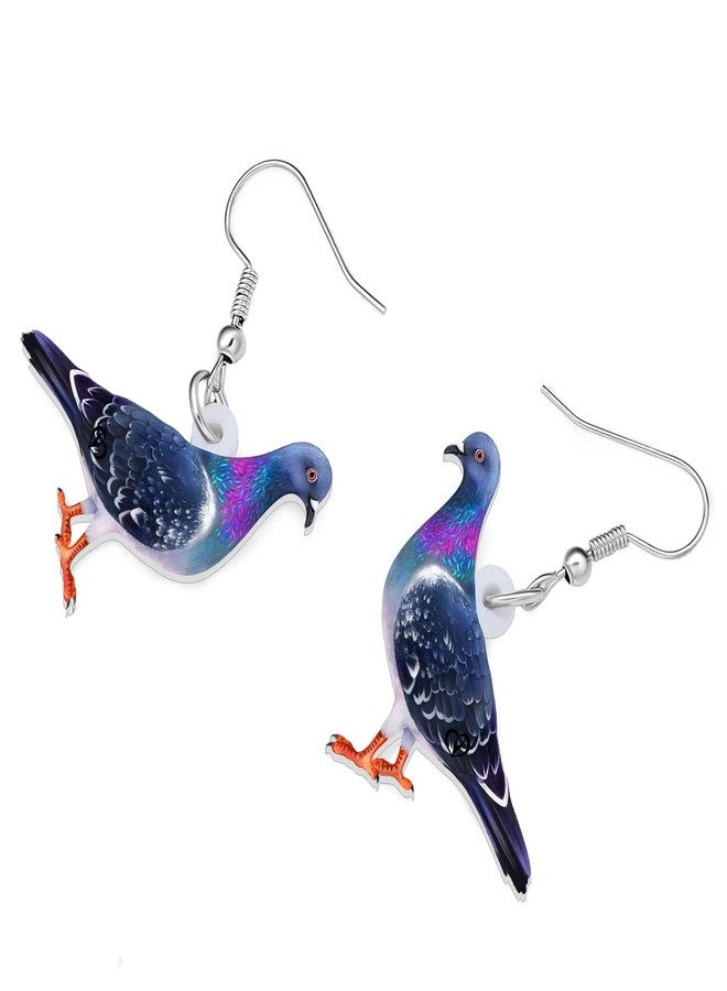 Bonsny Acrylic Drop Dangle Anime Blue Dove Pigeon Bird Earrings Jewelry For Women Girls Kids (Navy) - Image 4