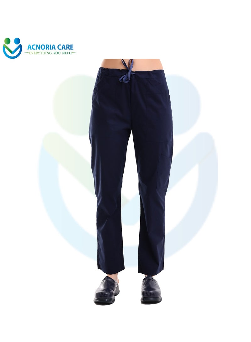 ACNORIA CARE Women's Printed Medical Scrubs Consisting Of Two Pieces Blouse And Pants 65% Polyester, 35% Cotton Blue Color - Size M - From Acnoria Care  - Image 2