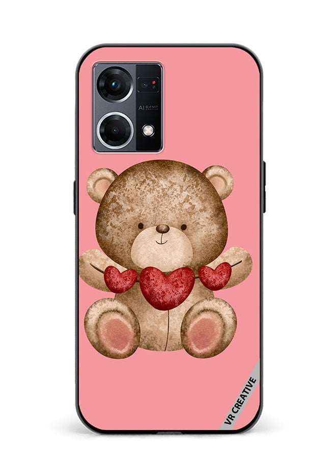 VR CREATIVE Protective Case Cover For Oppo Reno8 4G Bear Love Design Multicolour - Image 1