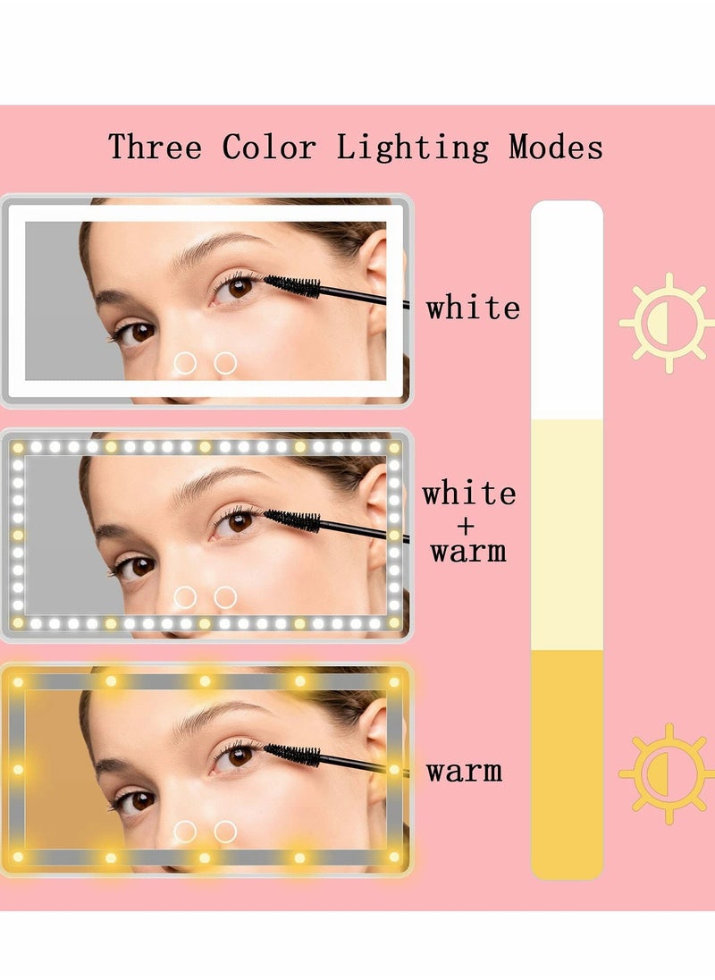KASTWAVE Car Sun Visor Vanity Mirror, Rechargeable Makeup Mirrors with 3 Light Modes & 60 LED  - Image 2
