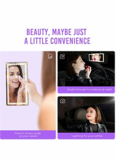 KASTWAVE Car Sun Visor Vanity Mirror, Rechargeable Makeup Mirrors with 3 Light Modes & 60 LED  - Image 3