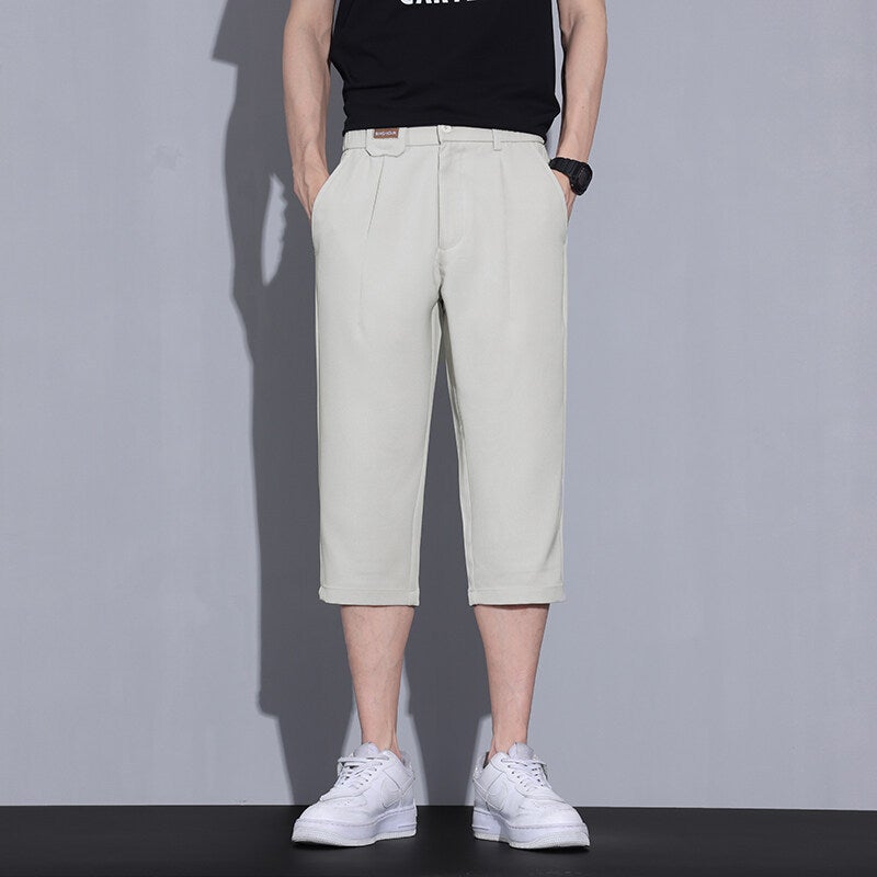 Ice Silk Cropped Pants Men'S Summer Thin Trendy Men'S Straight Versatile Casual Pants - Image 4