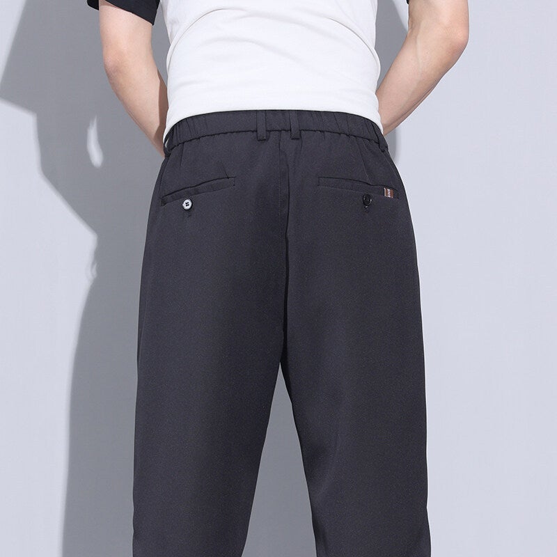 Ice Silk Cropped Pants Men'S Summer Thin Trendy Men'S Straight Versatile Casual Pants - Image 5