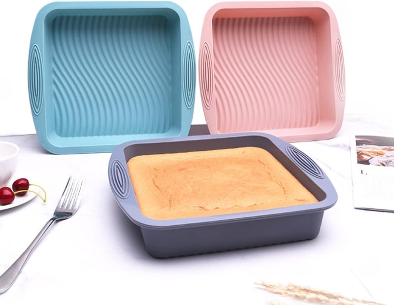KPS Square Silicone Cake MouldBaking Mold TrayNonStick Cake PanSilicone BasketBaking Tool AccessoriesPack of 1 - Image 3