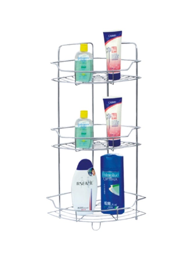Royalford 3-Tier Stainless Steel Corner Rack Silver 12cm - Image 2