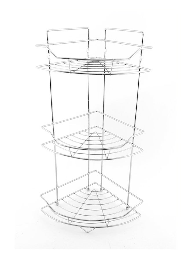 Royalford 3-Tier Stainless Steel Corner Rack Silver 12cm - Image 1