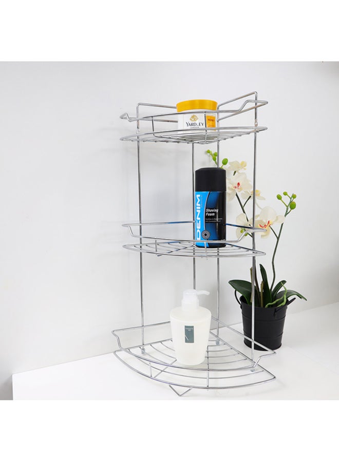 Royalford 3-Tier Stainless Steel Corner Rack Silver 12cm - Image 3