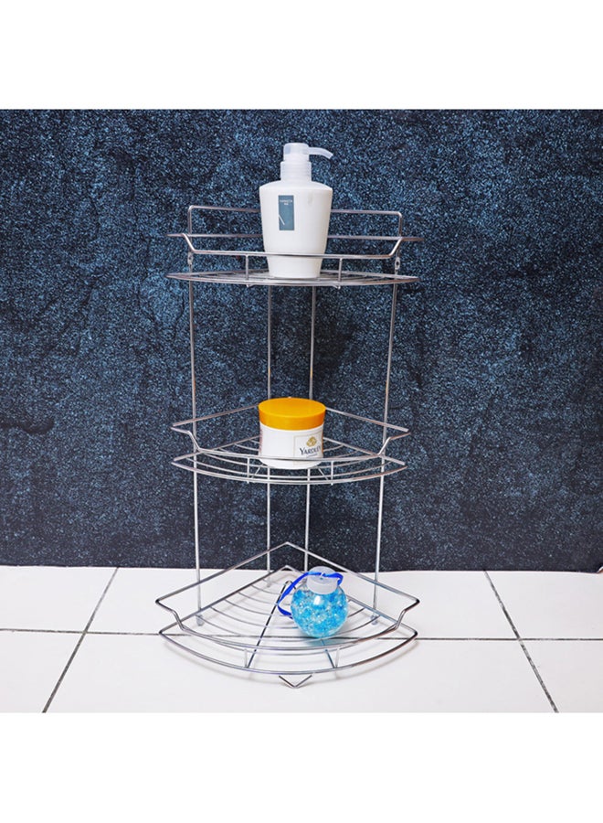 Royalford 3-Tier Stainless Steel Corner Rack Silver 12cm - Image 5