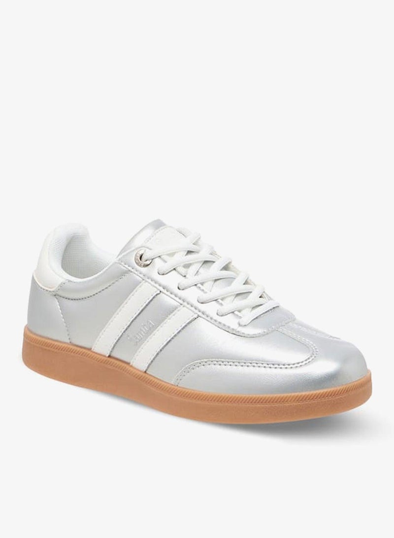 SAMBA Women's Panelled Ankle Sneakers with Lace-Up Closure - Image 1